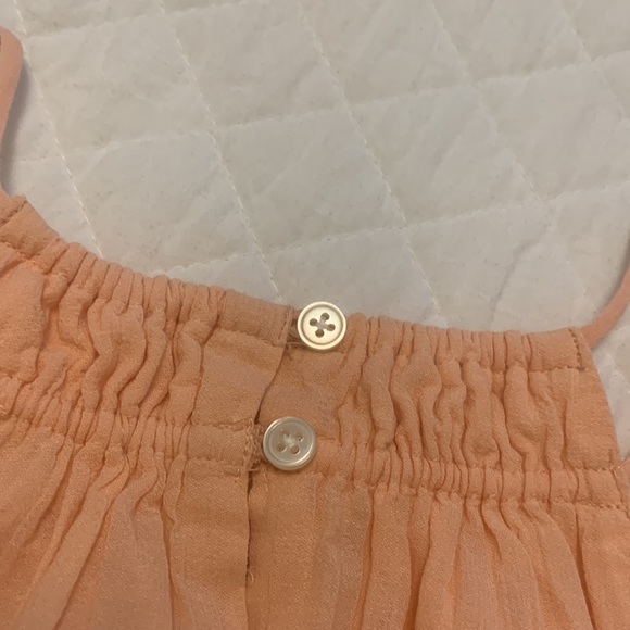 LOFT flounce halter maxi dress fully lined peach colour self tying belt medium - Picture 6 of 13